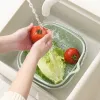 Double-layer transparent draining basket, vegetable washing basket, household kitchen vegetable and fruit plate, PET fruit washing Application Scenario